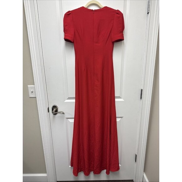 Mac Duggal Size 2 Red 2630 V-Neck Embellished Cut Out Gown Dress Prom Cocktail - Picture 7 of 10